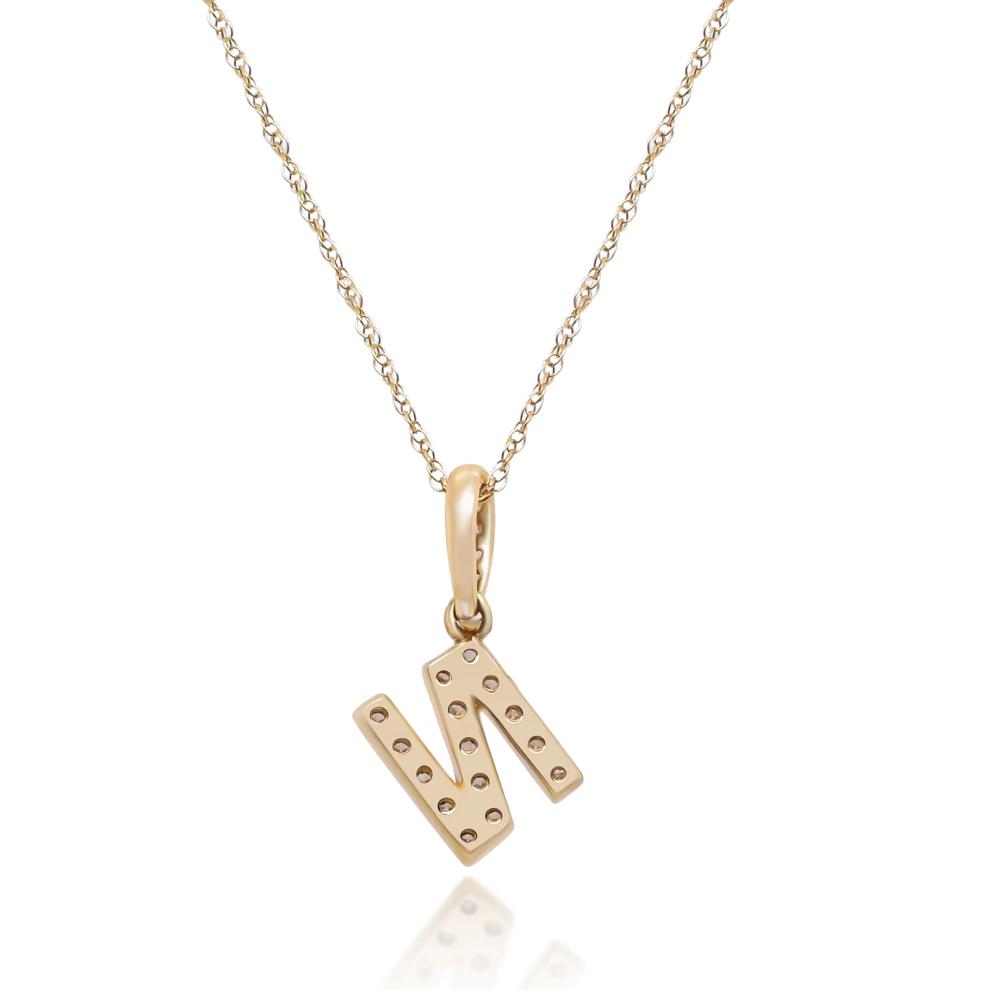 Diamond N Initial Pendant in 10K Yellow Gold (1/10 ct. tw.) – Image 3 of 4