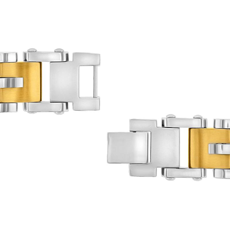 Rivet-Style Link Bracelet in Yellow Ion-Plated Stainless Steel, 15mm, 8.5&quot; – Image 3 of 3