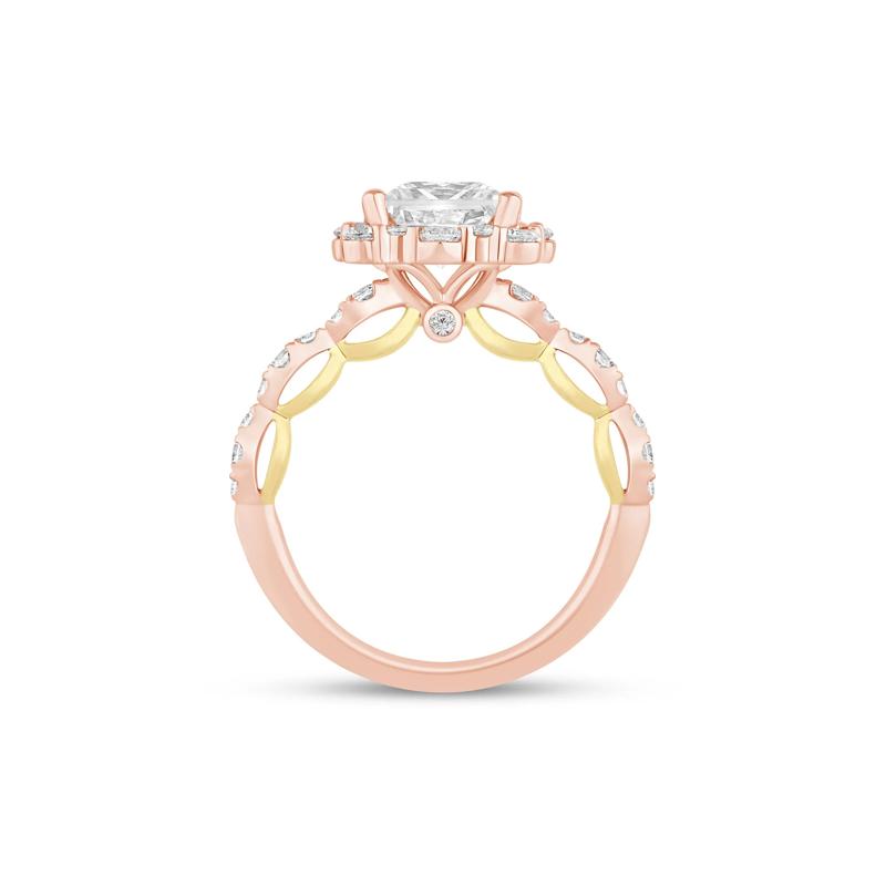 Lab Grown Diamond Princess-Cut Halo Engagement Ring in 14K Rose Gold &#40;2 3/4 ct. tw.&#41; – Image 2 of 3