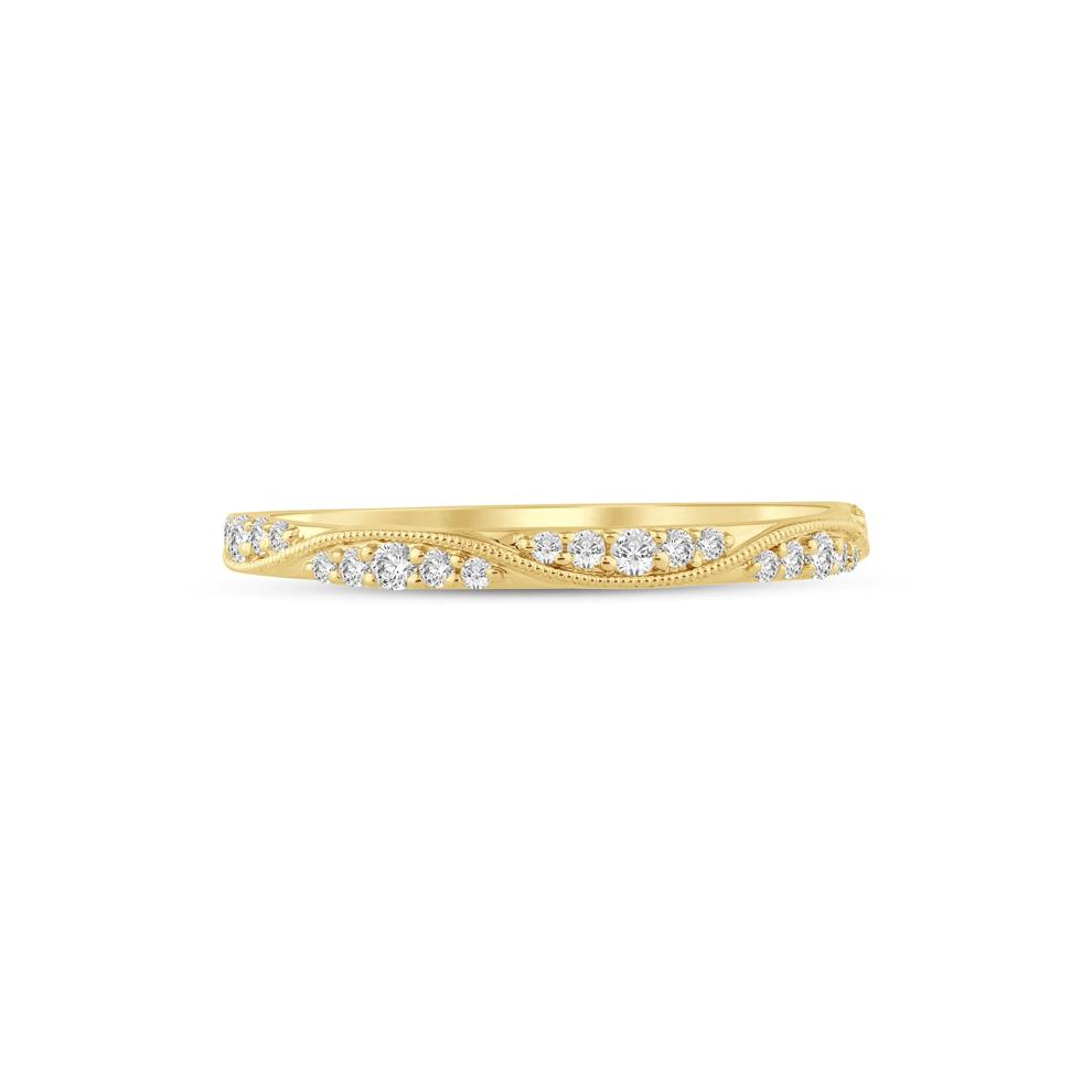 Lab Grown Diamond Milgrain Wave Stack Band 10K Yellow Gold (1/5 ct. tw.) – Image 1 of 3
