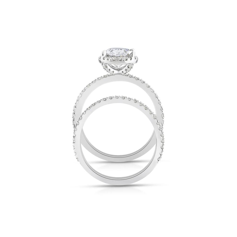 Lab Grown Diamond Oval-Shaped Halo Bridal Set in 14K White Gold (2 3/4 ct. tw.) – Image 2 of 3