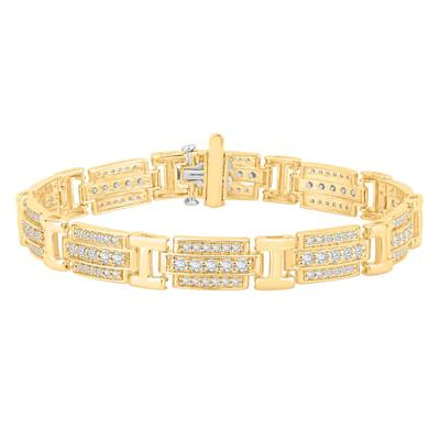 Men's Diamond Link Bracelet in 10K Yellow Gold, 8.5" (4 ct. tw.)