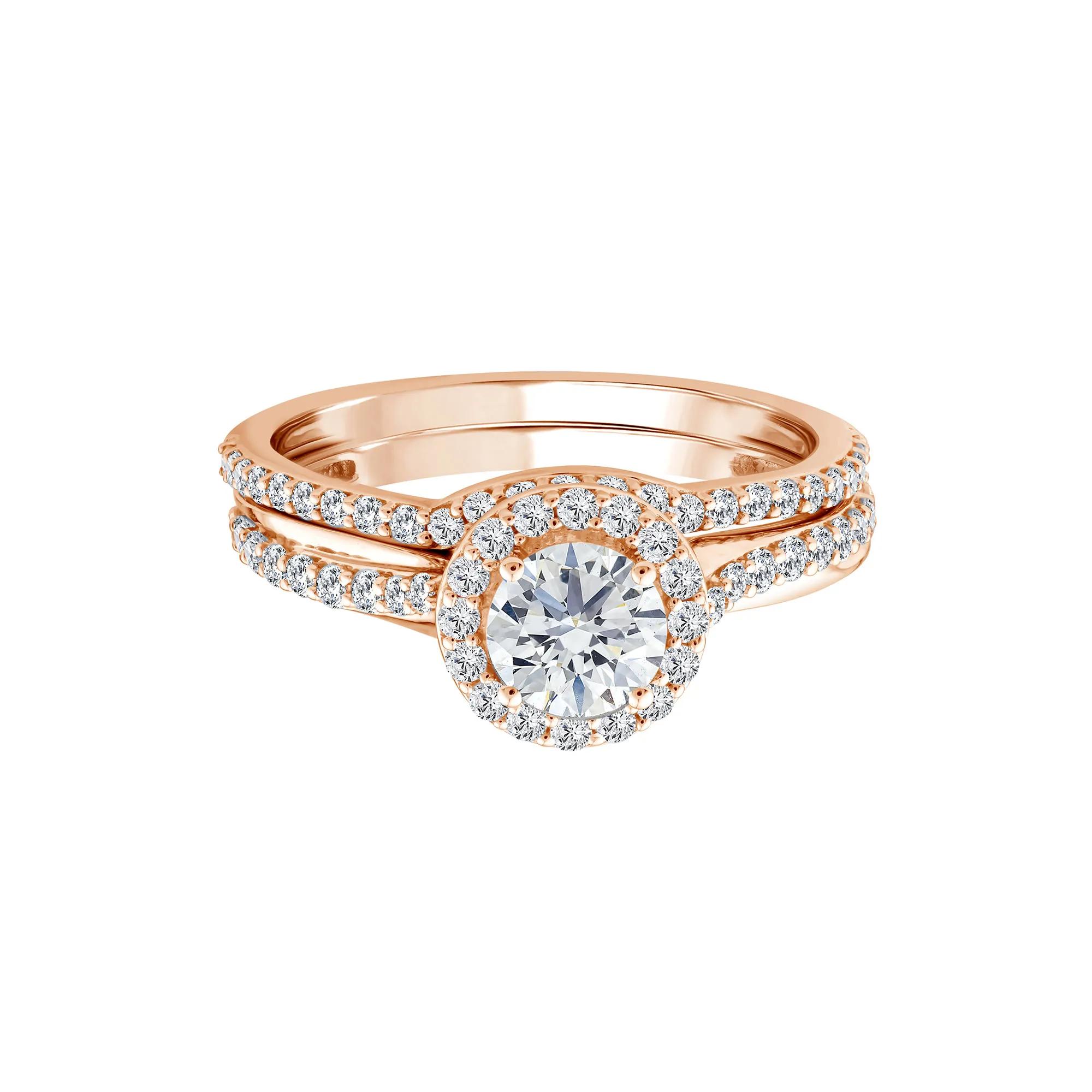 Lab Grown Diamond Engagement Ring Set in 10K Rose Gold (1 1/5 ct. tw.)