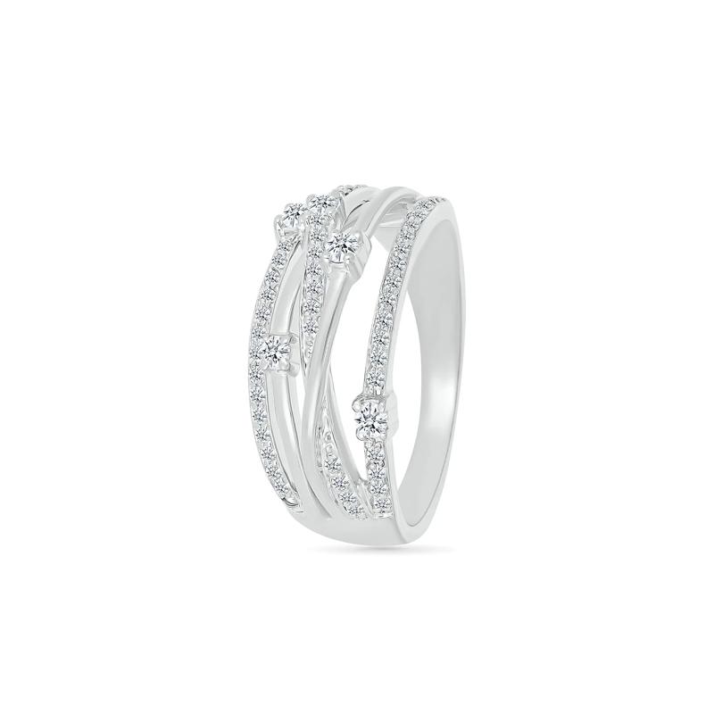 Diamond Multi-Row Ring in 10K White Gold &#40;3/8 ct. tw.&#41; – Image 5 of 5