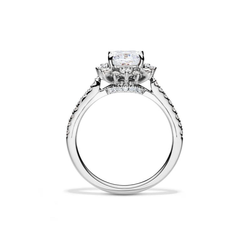Valentina Cushion-Cut Lab Grown Diamond Halo Bridal Set in 14K White Gold &#40;2 1/4 ct. tw.&#41; – Image 2 of 6