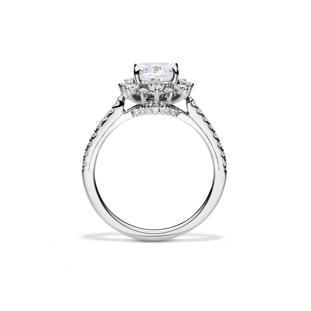 Valentina Cushion-Cut Lab Grown Diamond Halo Bridal Set in 14K White Gold (2 1/4 ct. tw.) – Image 2 of 6