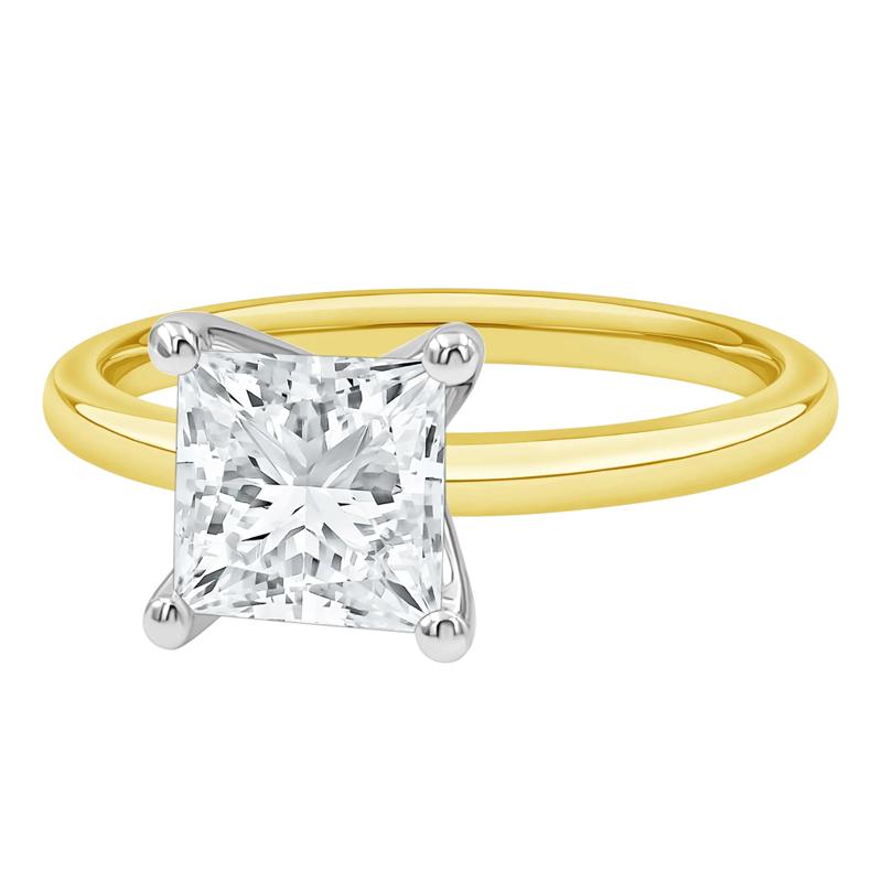 Diamond Princess Cut Solitaire Engagement Ring in 14K Yellow Gold (2 ct.) – Image 4 of 5