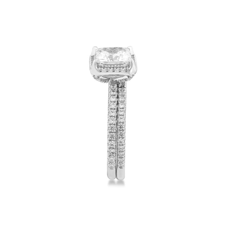 Lab Grown Diamond Princess-Cut Halo Bridal Set in 14K White Gold &#40;2 3/4 ct. tw.&#41; – Image 3 of 3