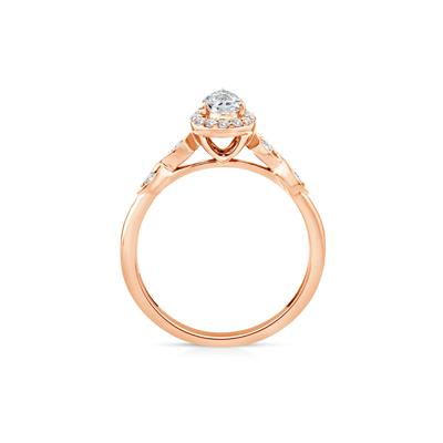 Lab Grown Diamond Pear Promise Ring in 10K Rose Gold (1/2 ct. tw.)