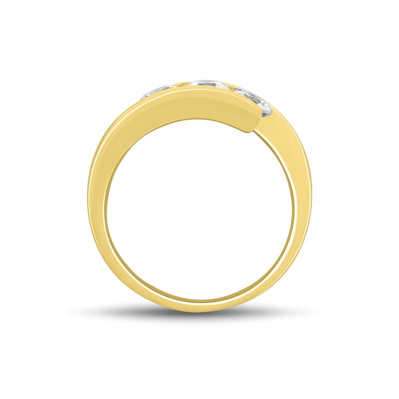 Lab Grown Diamond Three Stone Bypass Ring in 10K Yellow Gold &#40;1 ct. tw.&#41; – Image 2 of 3