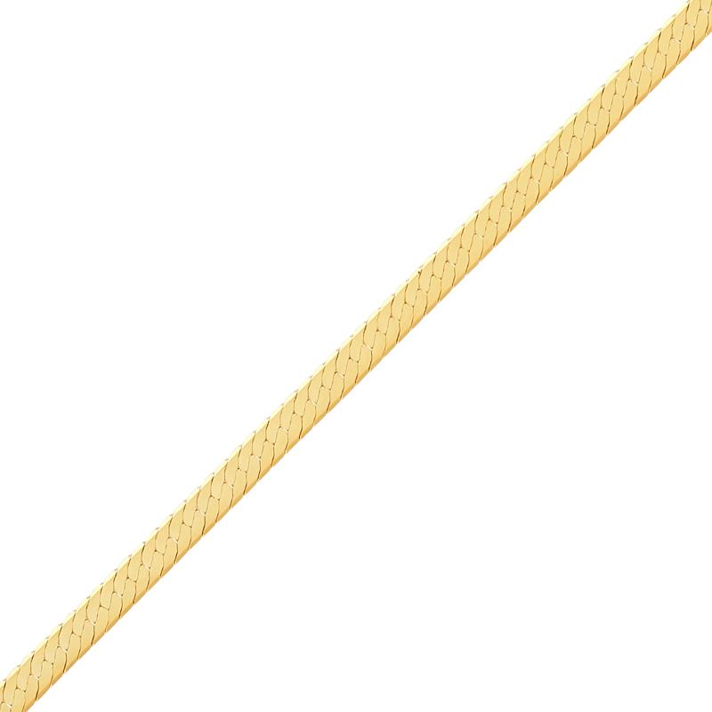 Herringbone Chain Necklace in 14K Yellow Gold, 18&quot; – Image 2 of 3