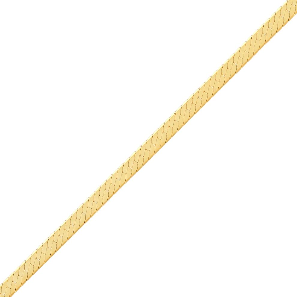 Herringbone Chain Necklace in 14K Yellow Gold, 18" – Image 2 of 3