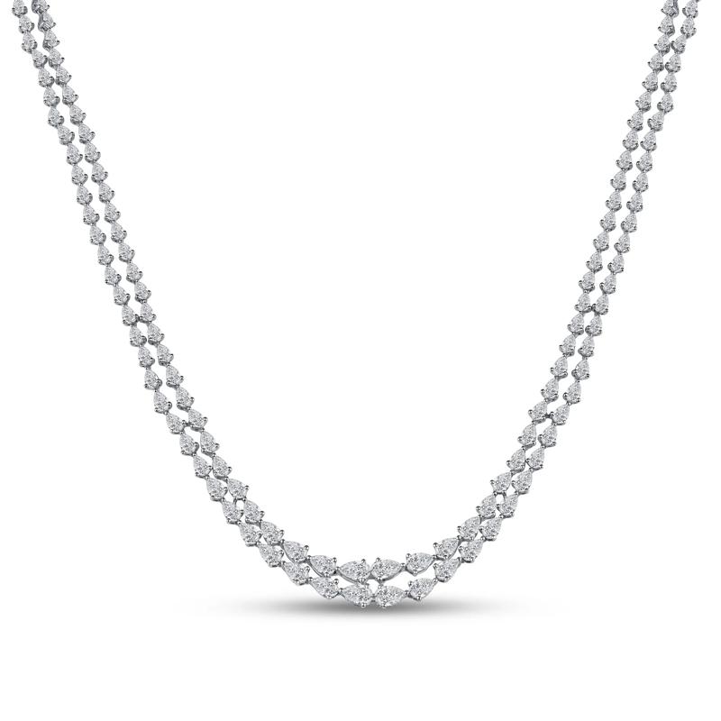 Lab Grown Diamond Double Row Necklace in 14K White Gold &#40;25 1/2 ct. tw.&#41; – Image 1 of 2