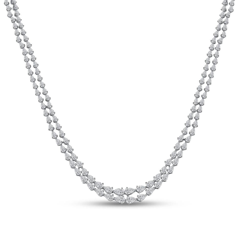 Lab Grown Diamond Double Row Necklace in 14K White Gold (25 1/2 ct. tw.) – Image 1 of 2
