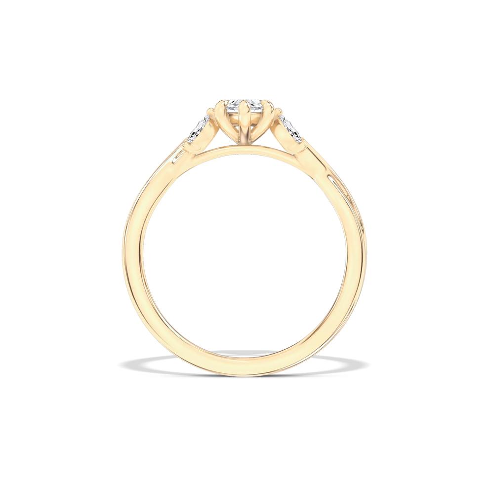 Diamond Marquise Twist-Shank Engagement Ring in 14K Yellow Gold (5/8 ct. tw.) – Image 2 of 4