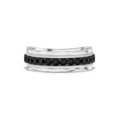 Men's Black Diamond Band in 10K Gold (1 ct. tw.)