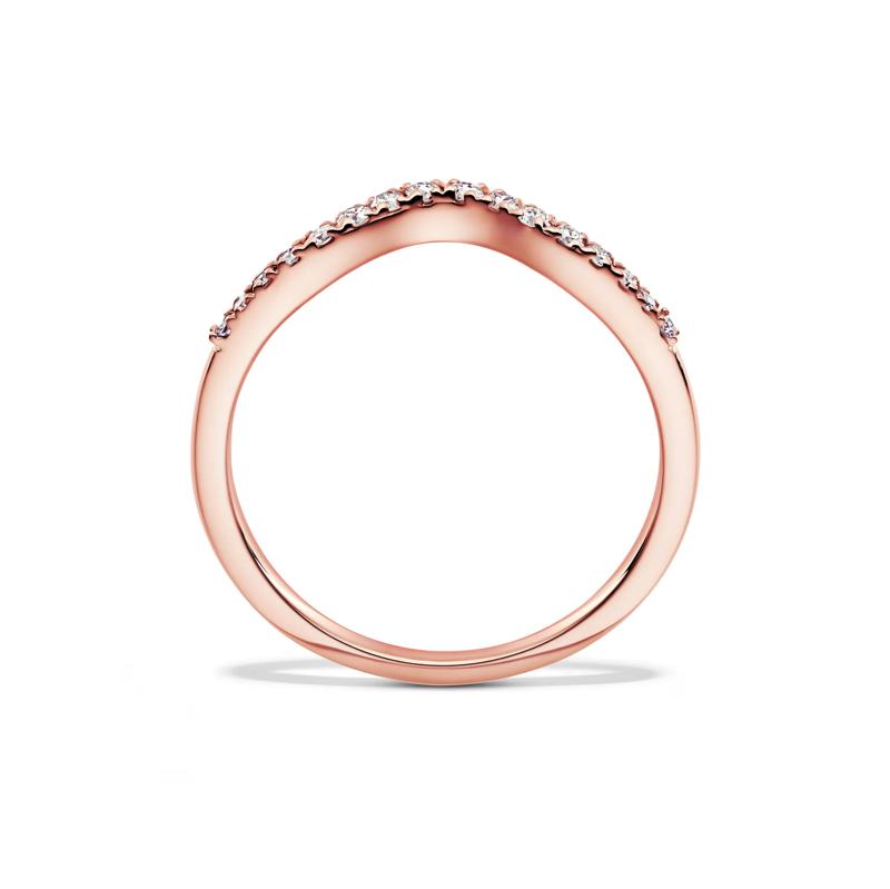 Diamond Contour Wedding Band in 14K Rose Gold &#40;1/7 ct. tw.&#41; – Image 2 of 4