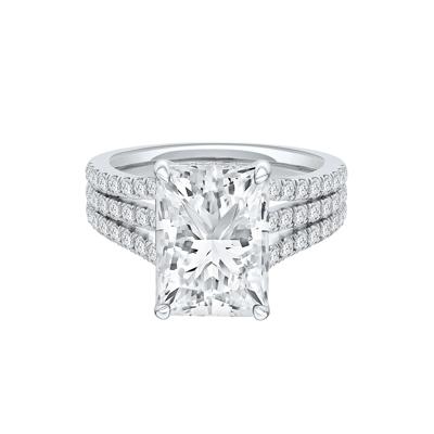 Lotus Lab Grown Diamond Radiant-Cut Engagement Ring in Platinum (4 3/4 ct. tw.)