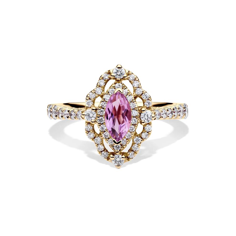 Margaux Rose de France Amethyst Engagement Ring with Diamonds in 14K Yellow Gold (3/4 ct. tw.) – Image 1 of 4