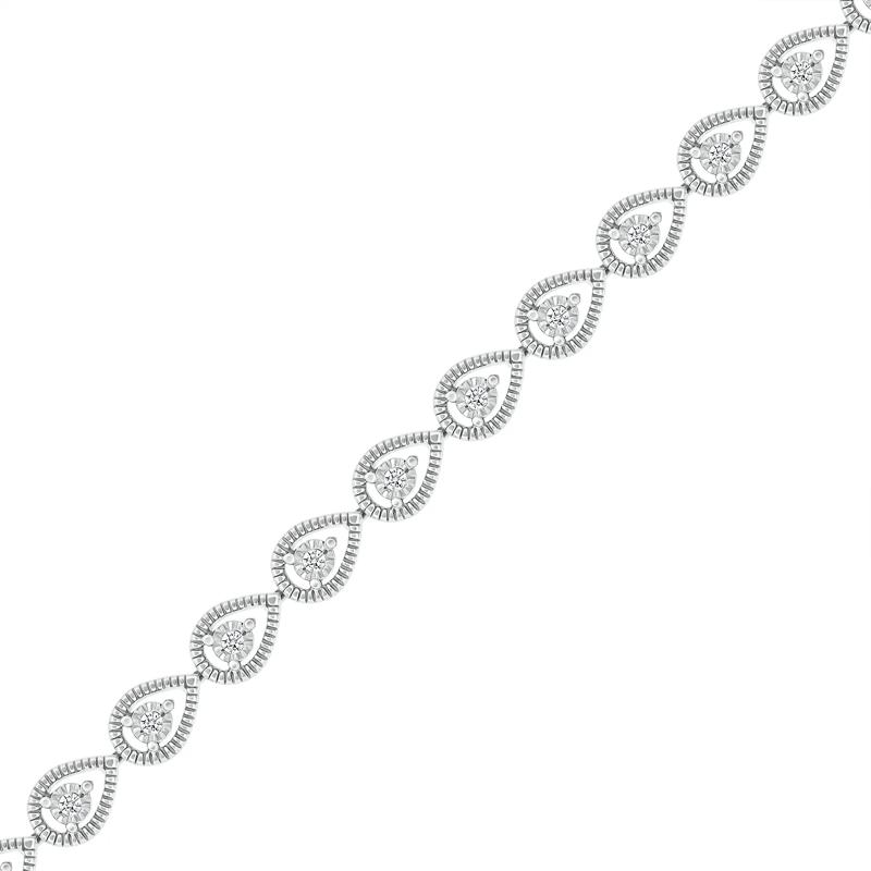 Diamond Pear-Shaped Line Bracelet in Sterling Silver &#40;1/5 ct. tw.&#41; – Image 2 of 2