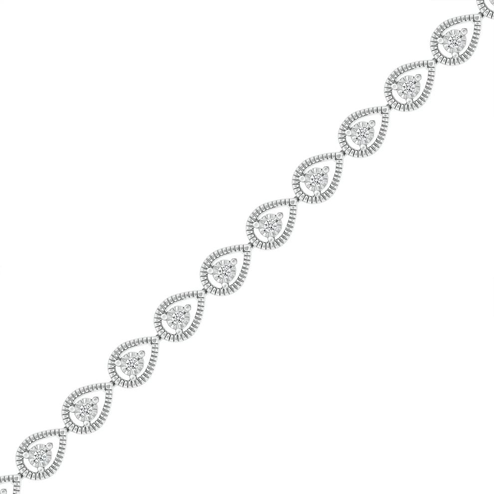 Diamond Pear-Shaped Line Bracelet in Sterling Silver (1/5 ct. tw.) – Image 2 of 2