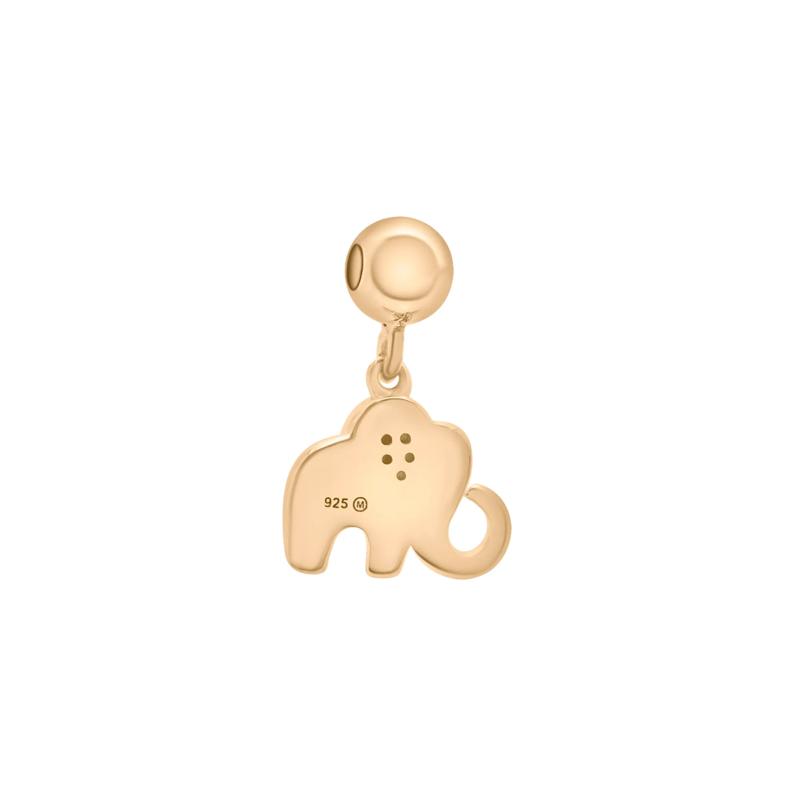 Diamond Accent Elephant Bead Charm in Vermeil – Image 3 of 3