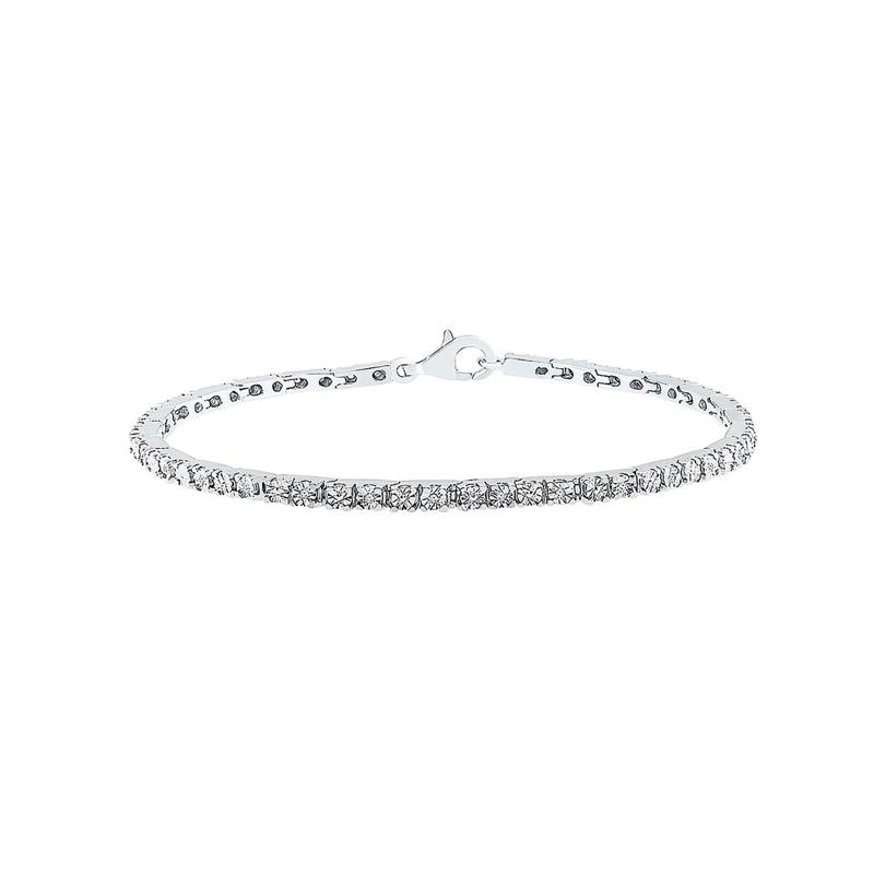 1/10 ct. tw. Diamond Bracelet in Sterling Silver – Image 1 of 2