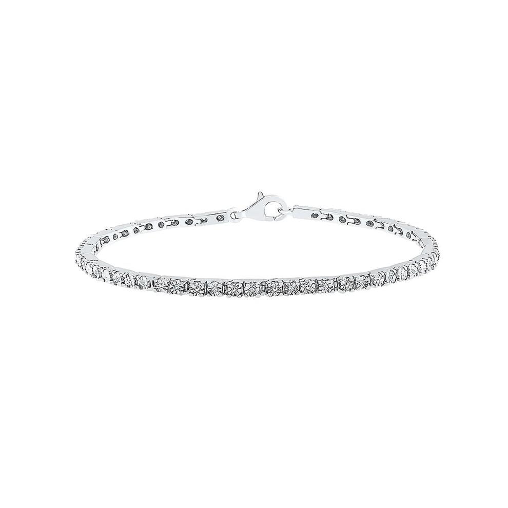 1/10 ct. tw. Diamond Bracelet in Sterling Silver – Image 1 of 2