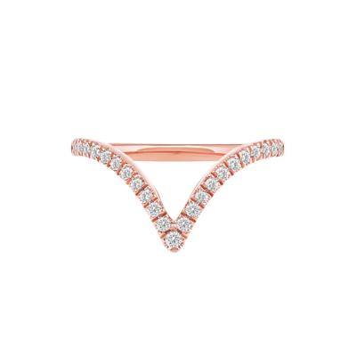 Ellis Lab Grown Diamond Chevron Band in 14K Rose Gold (1/4 ct. tw.)