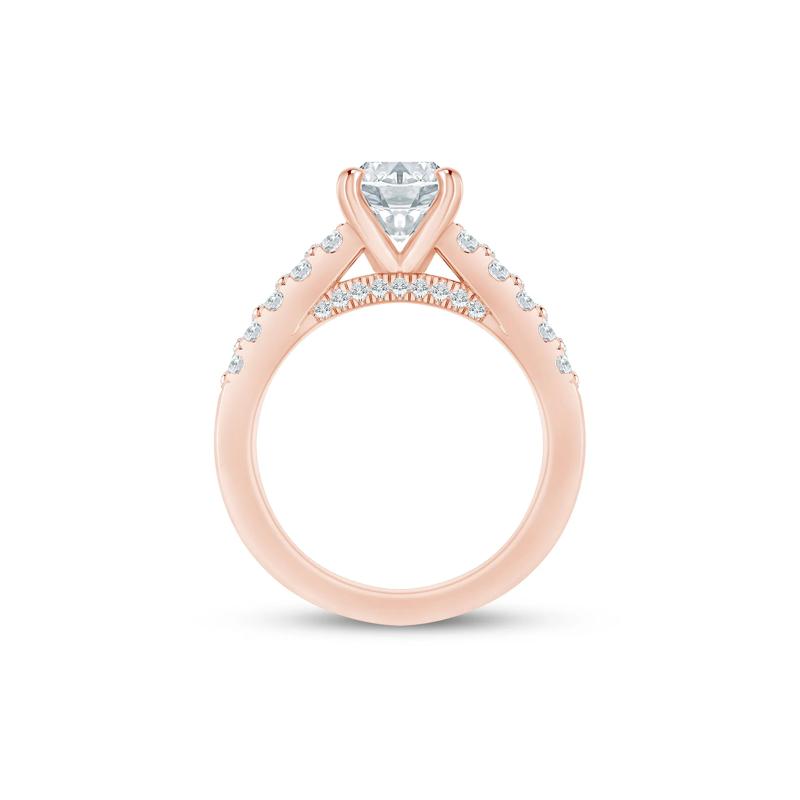 Lab Grown Diamond Double-Row Semi-Mount Ring in 14K Rose Gold &#40;1 ct. tw.&#41; – Image 3 of 6