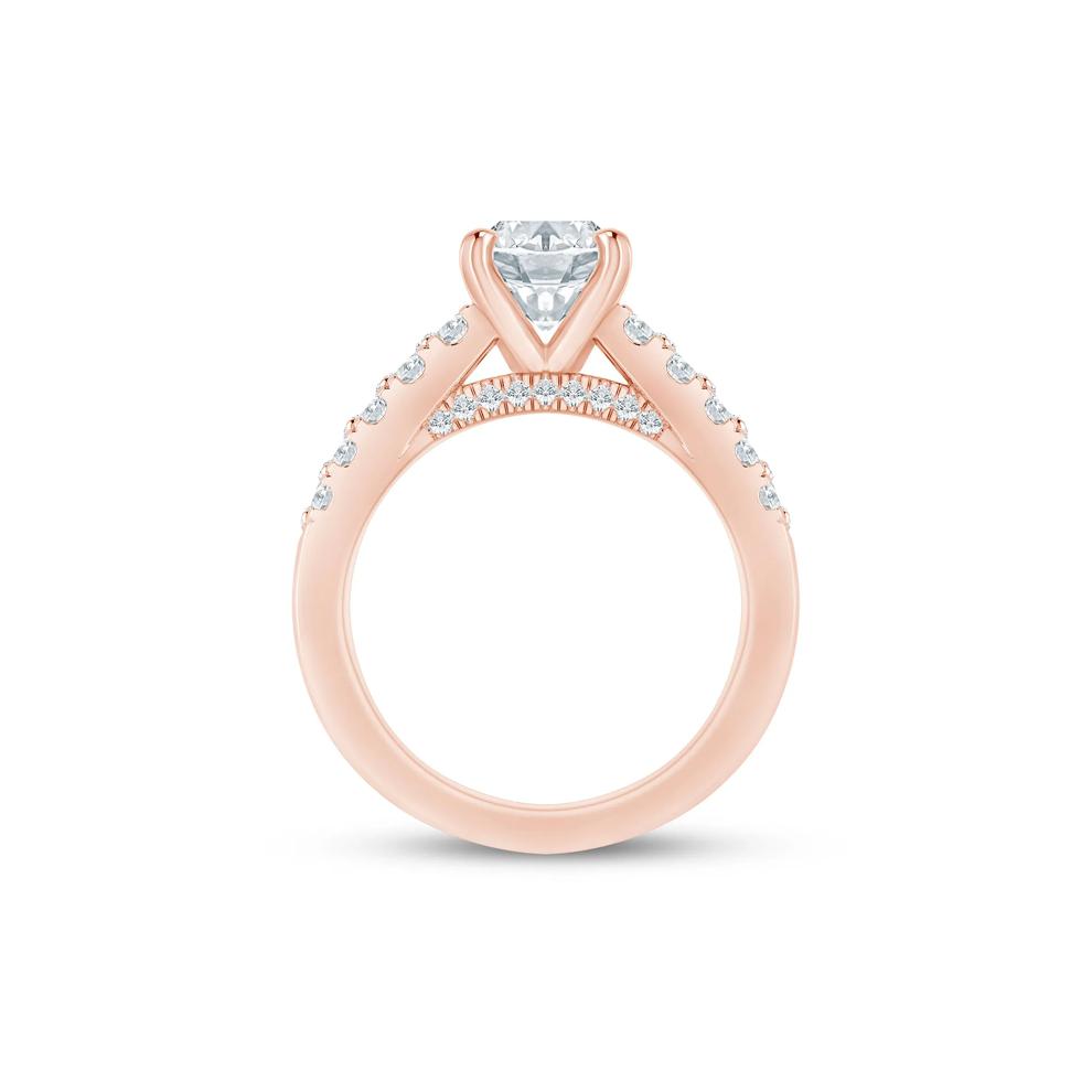 Lab Grown Diamond Double-Row Semi-Mount Ring in 14K Rose Gold (1 ct. tw.) – Image 3 of 6