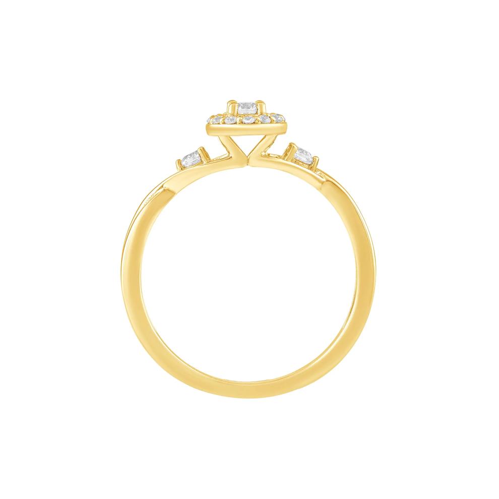 Round Diamond Three-Stone Promise Ring 10K Yellow Gold (1/4 ct. tw.) – Image 2 of 3