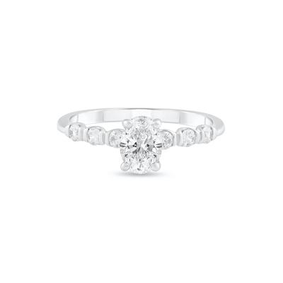 Diamond Oval Center Engagement Ring in Platinum (1 ct. tw.)