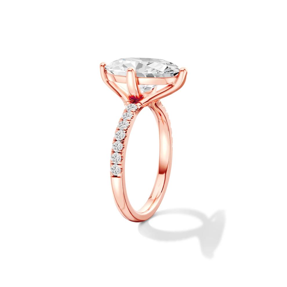 Carrie Lab Grown Oval Diamond Engagement Ring in 18K Rose Gold (3 1/4 ct. tw.) – Image 3 of 4