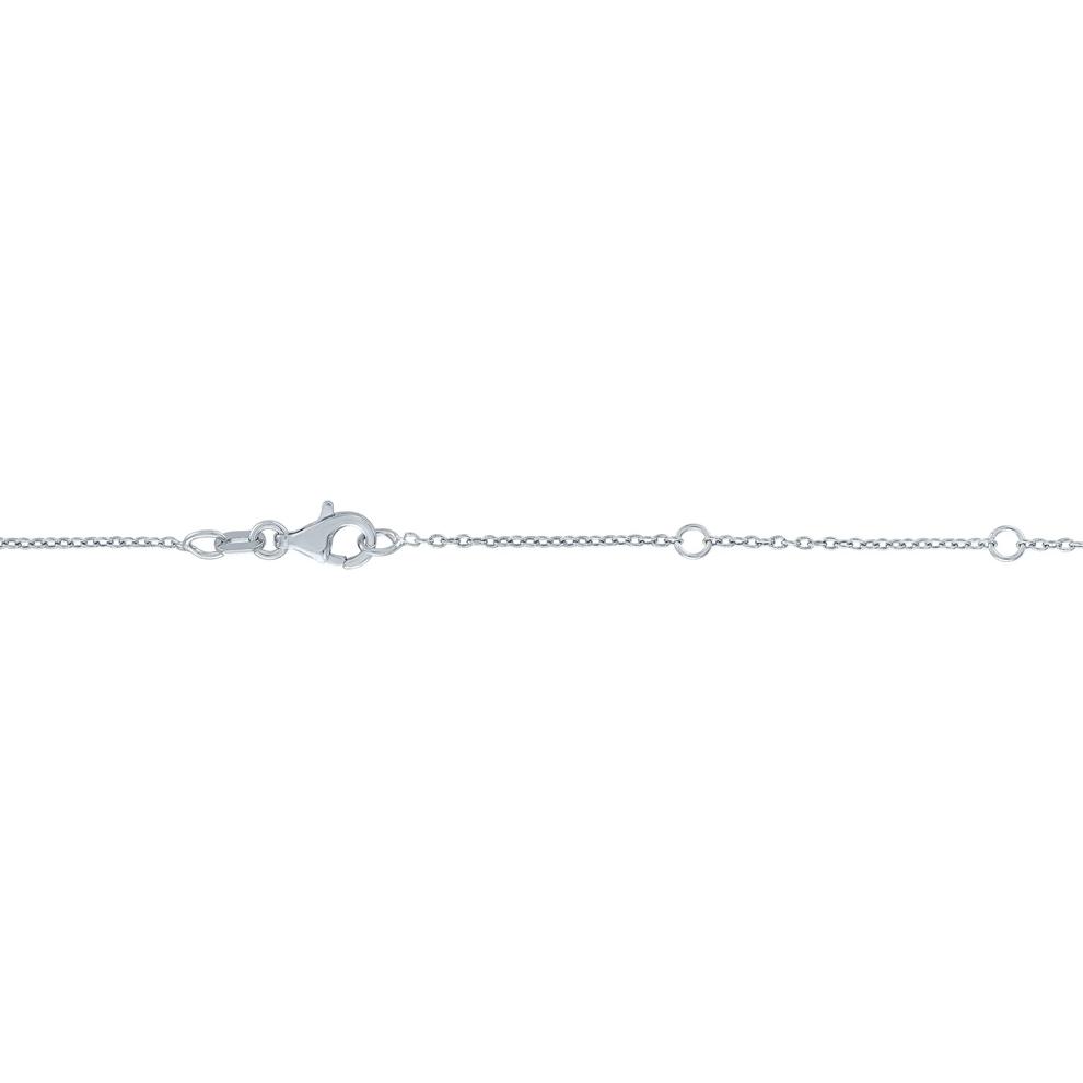 Aquamarine and Diamond Accent Pear-Shaped Half Halo Necklace in Sterling Silver – Image 3 of 3