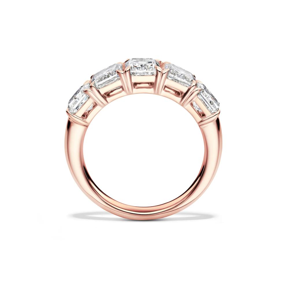 Lab Grown Diamond Five-Stone Anniversary Band in 14K Rose Gold (3 ct. tw.) – Image 2 of 4