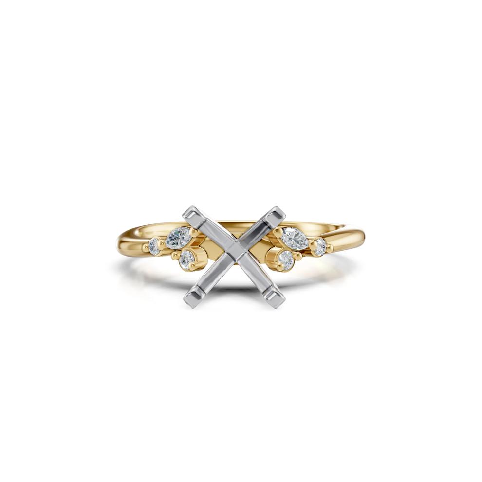  Diamond Semi-Mount Engagement Ring in 14K Yellow and White Gold (1/10 ct. tw.) (Setting Only) – Image 1 of 6