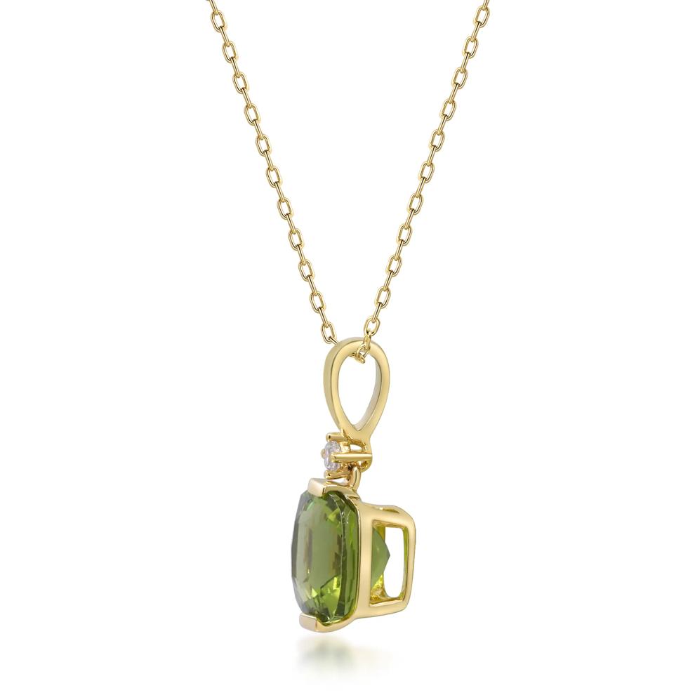 Peridot and Diamond Accent Pendant in 10K Yellow Gold  – Image 2 of 3