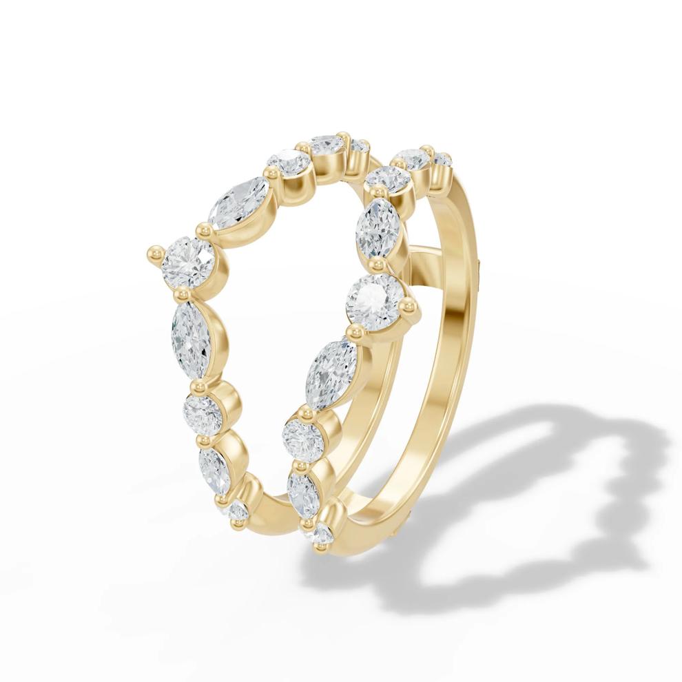 Lab Grown Diamond Marquise Insert Ring in 14K Yellow Gold (1 ct. tw.) – Image 4 of 4