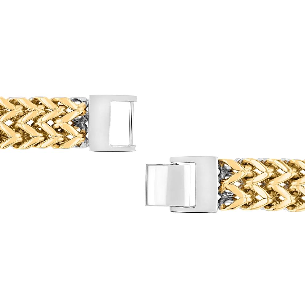 Double Franco Link Bracelet in Yellow Ion-Plated Stainless Steel, 12mm, 8.5" – Image 3 of 3