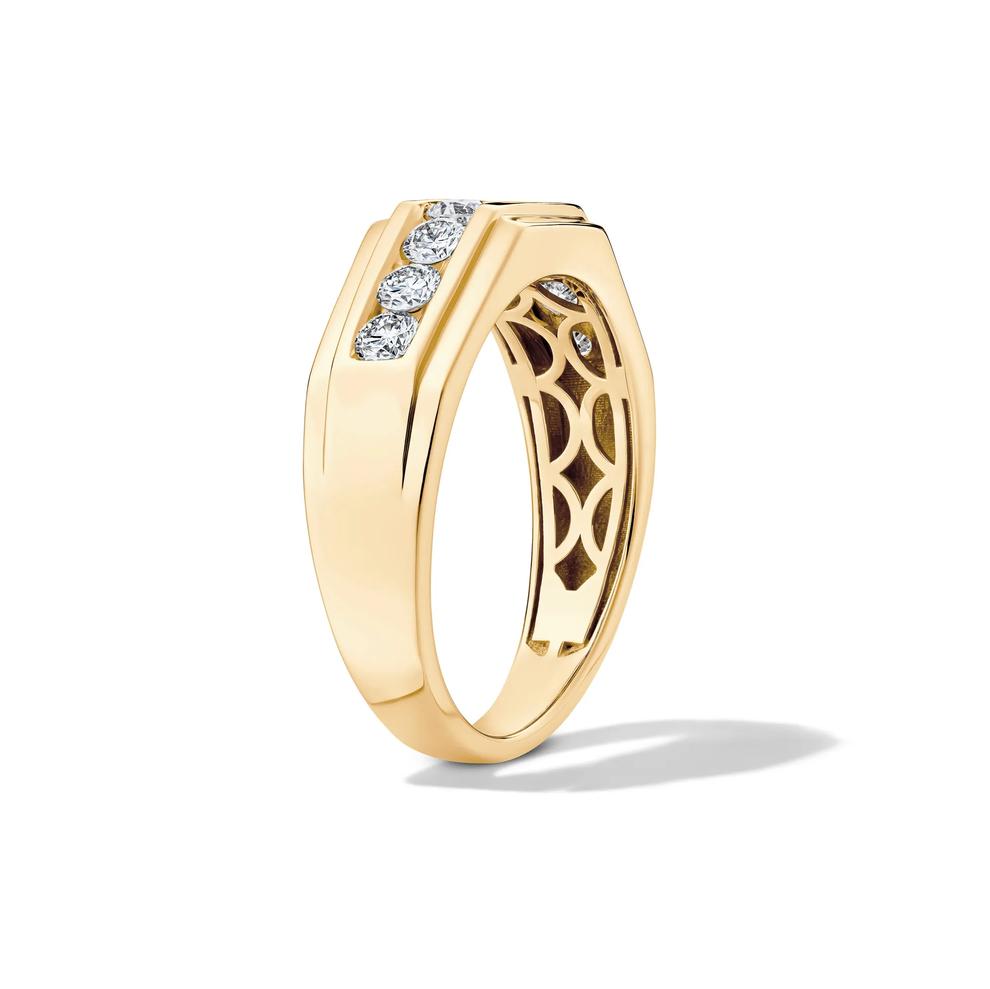 Men's Lab Grown Diamond Geometric Band in 10K Yellow Gold (3/4 ct. tw.) – Image 3 of 4