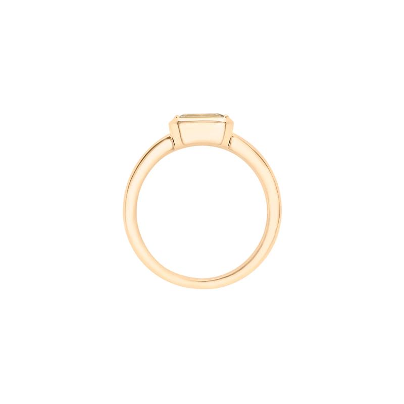 Green Amethyst Emerald-Cut Cocktail Ring in Vermeil – Image 3 of 8