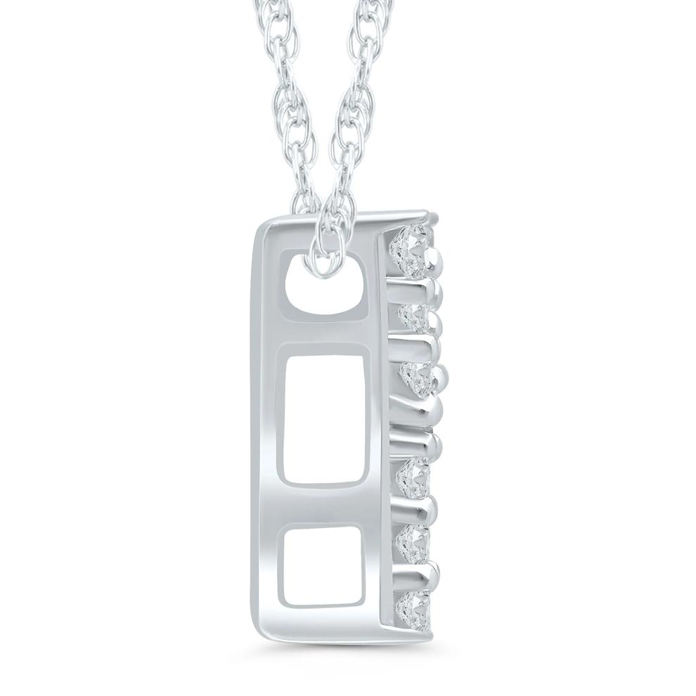 Diamond Accent Initial Y Pendant in 10K White Gold – Image 2 of 3