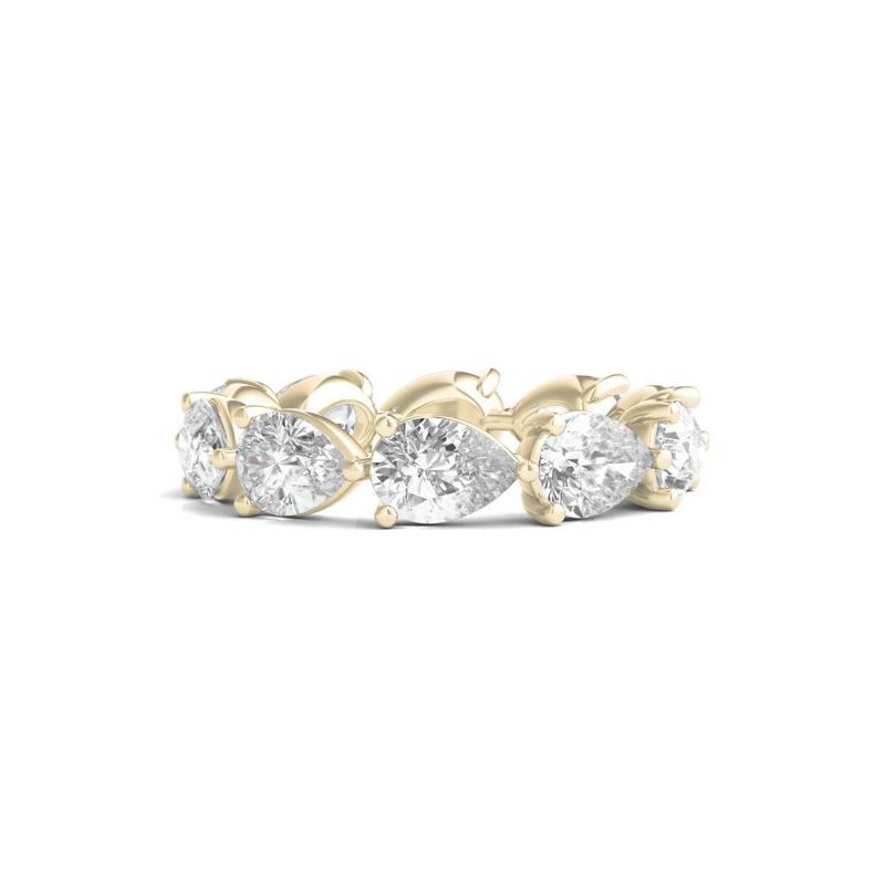 Pear-Cut Lab Grown Diamond Eternity Band in 14k Yellow Gold &#40;5 ct. wt.&#41; – Image 1 of 3