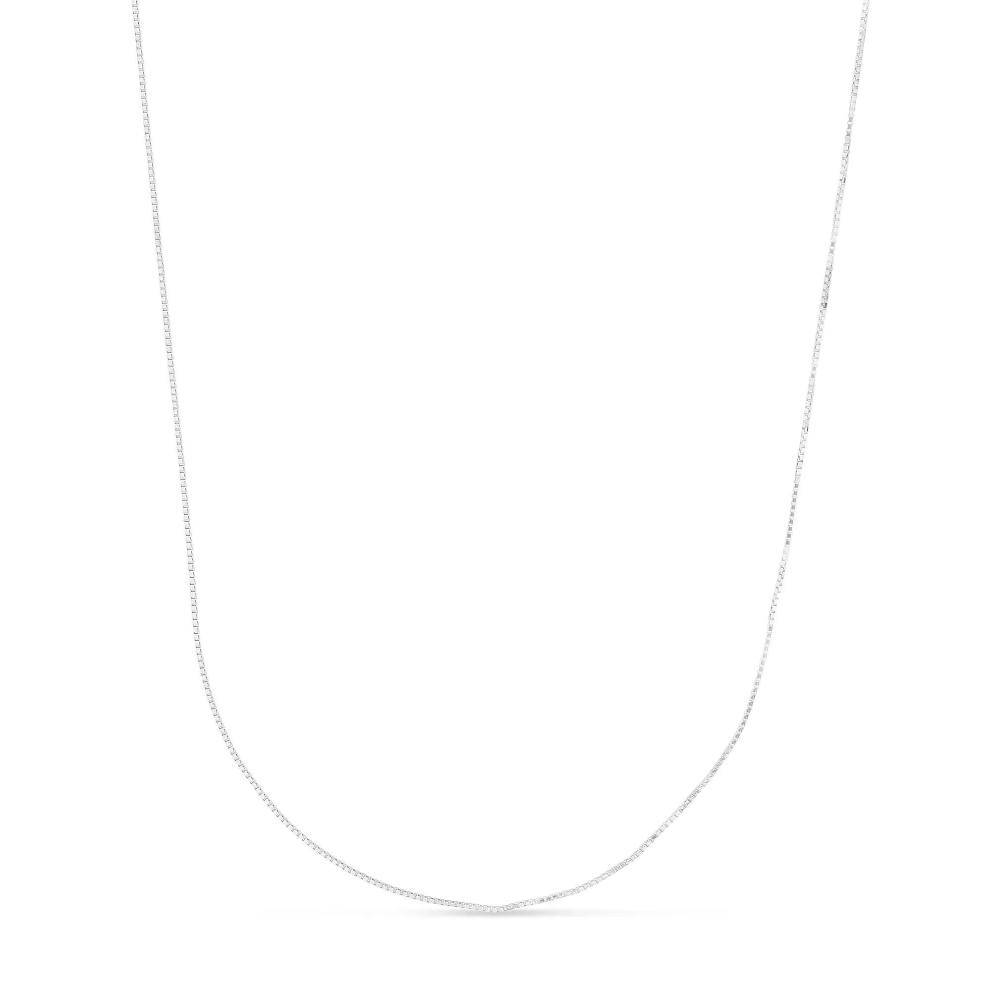 Adjustable Box Chain in 10K White Gold