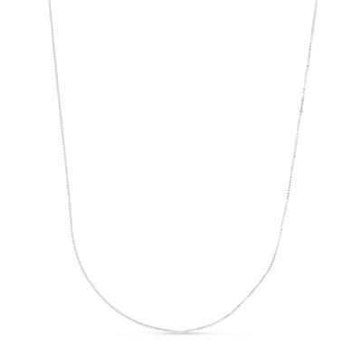 Adjustable Box Chain in 10K White Gold, 22"