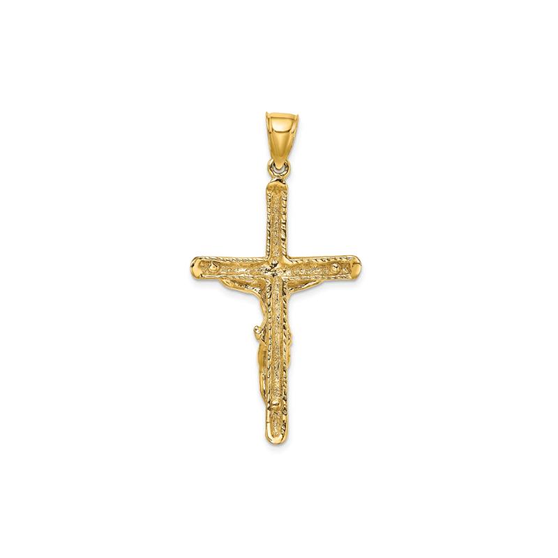 Textured Crucifix Pendant in 14K Yellow Gold – Image 3 of 3