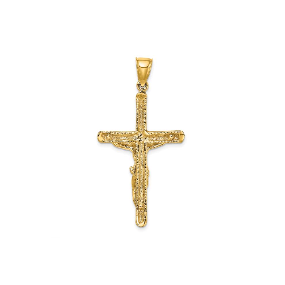 Textured Crucifix Pendant in 14K Yellow Gold – Image 3 of 3