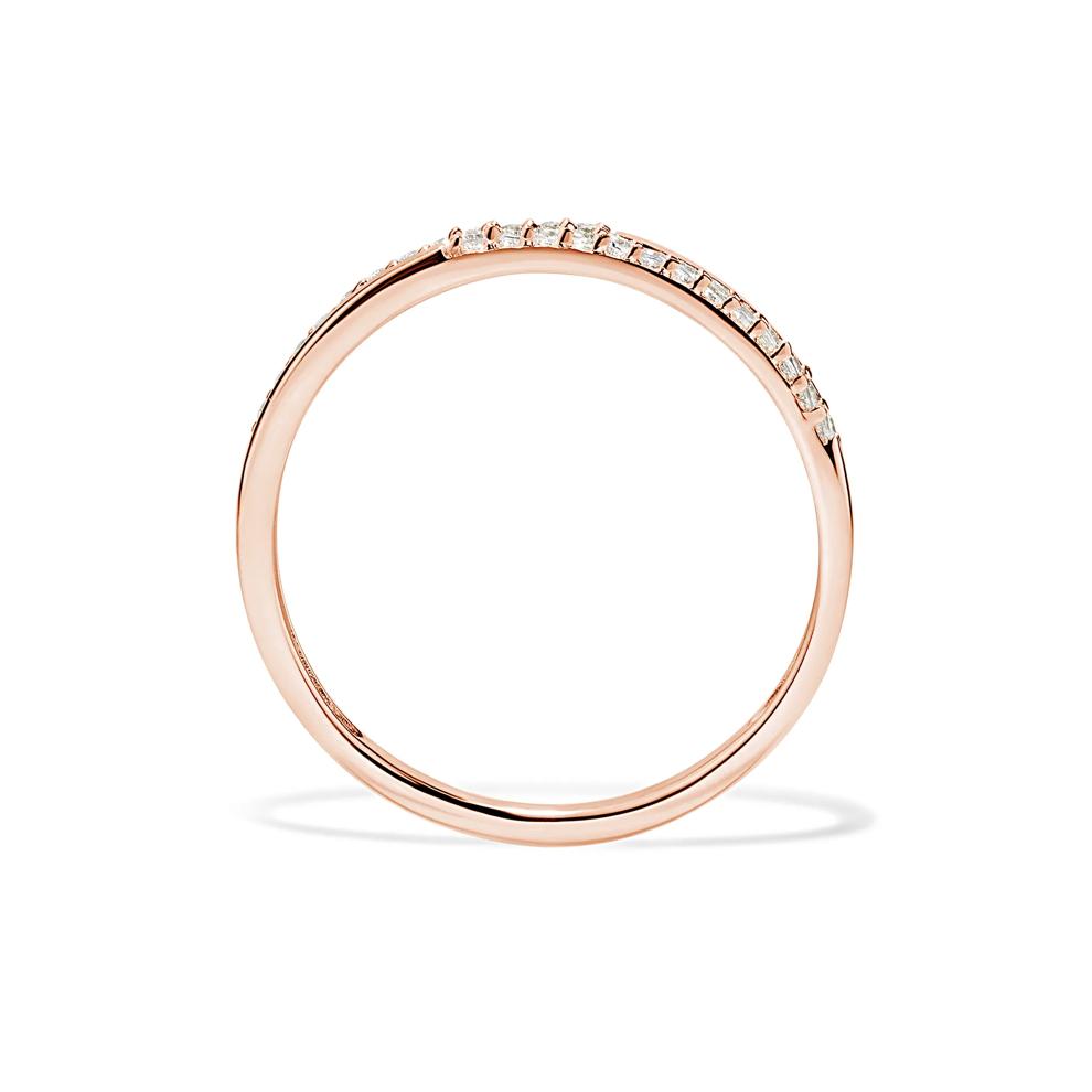 Diamond Split Double Row Stack Band in 10K Rose Gold (1/10 ct. tw.) – Image 2 of 4