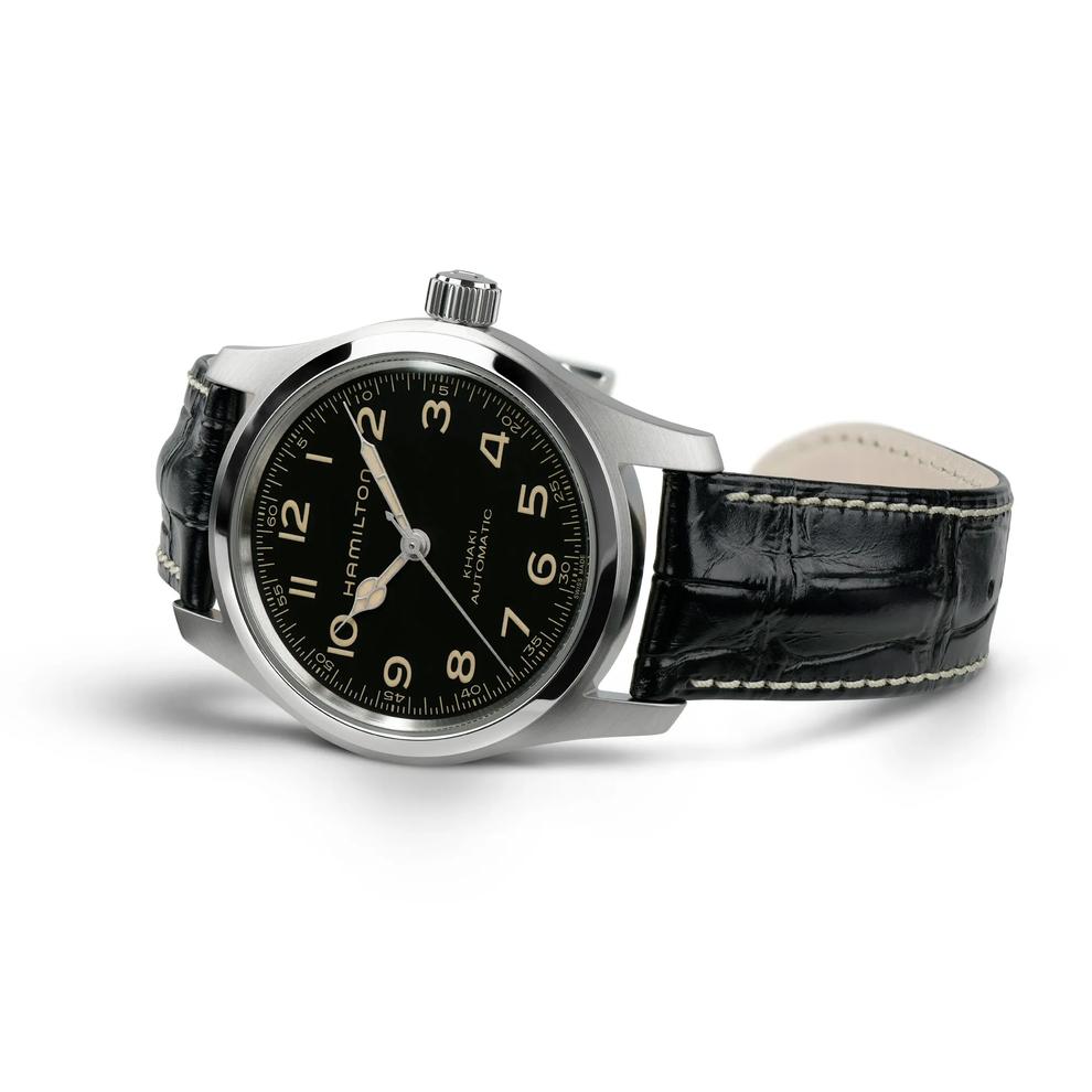 Men's Khaki Field Murph Boxset with Black Leather Strap &amp; Stainless Steel Bracelet – Image 2 of 4